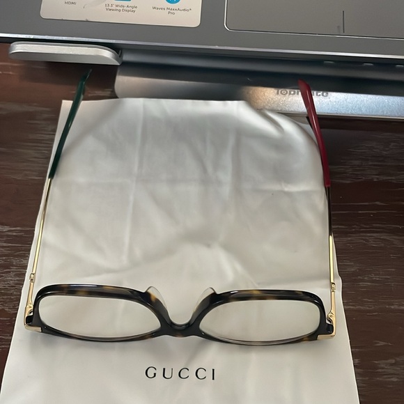 Gucci GG01120A 002 Havana/gold unisex rectangular eyeglasses w/ case & cloth - Picture 15 of 16